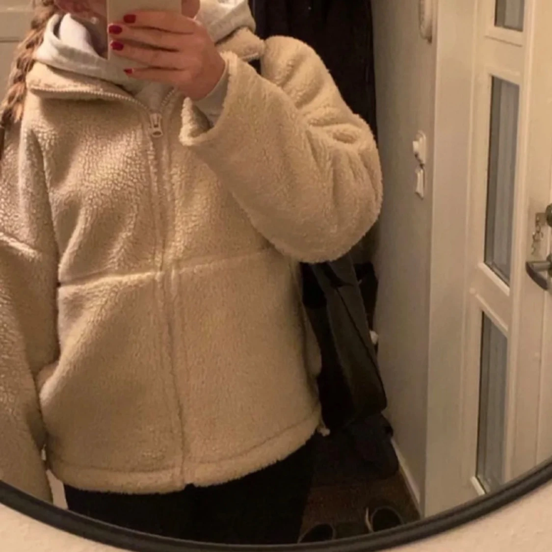 Beige teddyjacka - 90