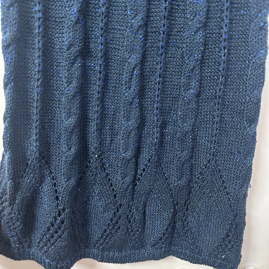 Blå stickad klänning - 93