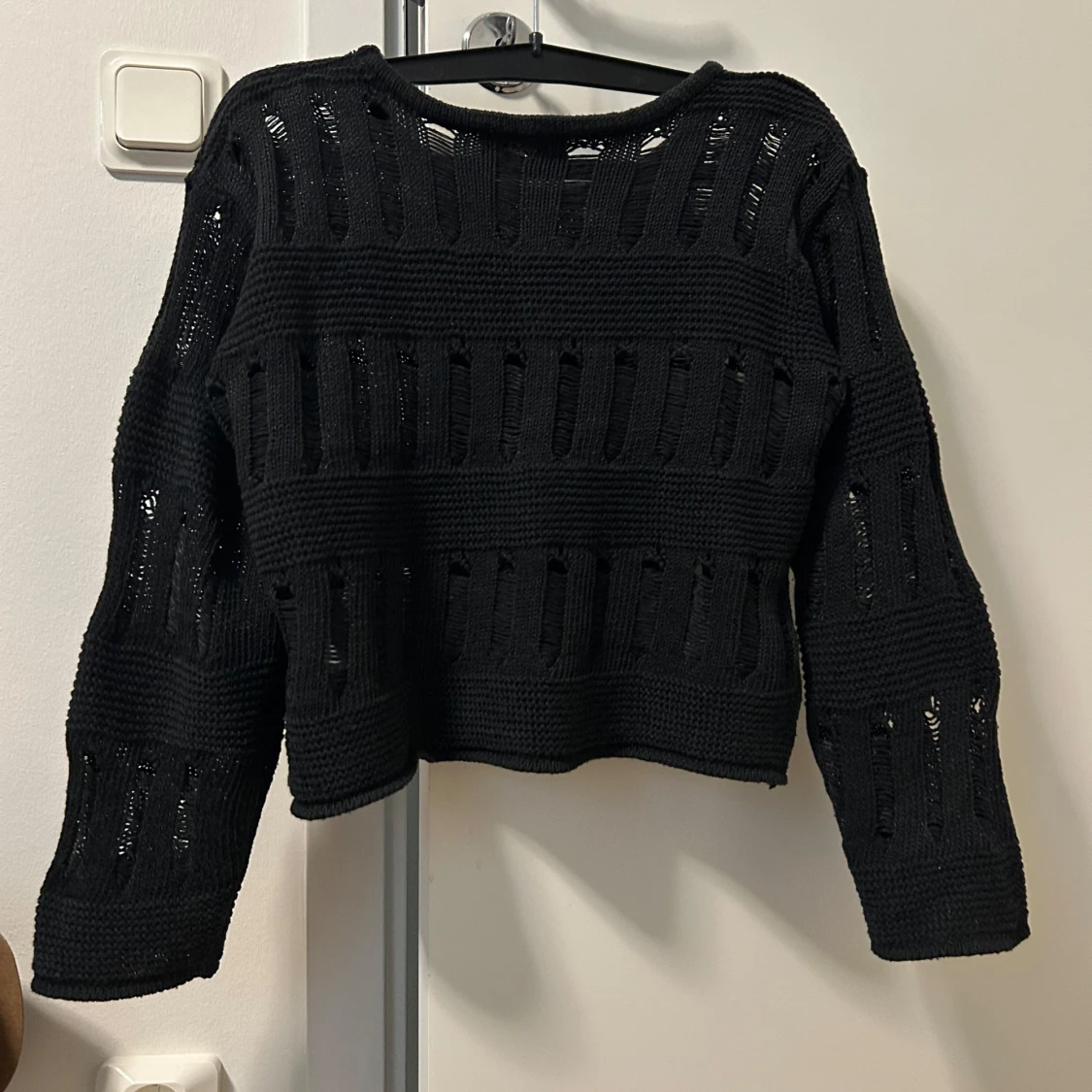 y2k hålstickad tröja