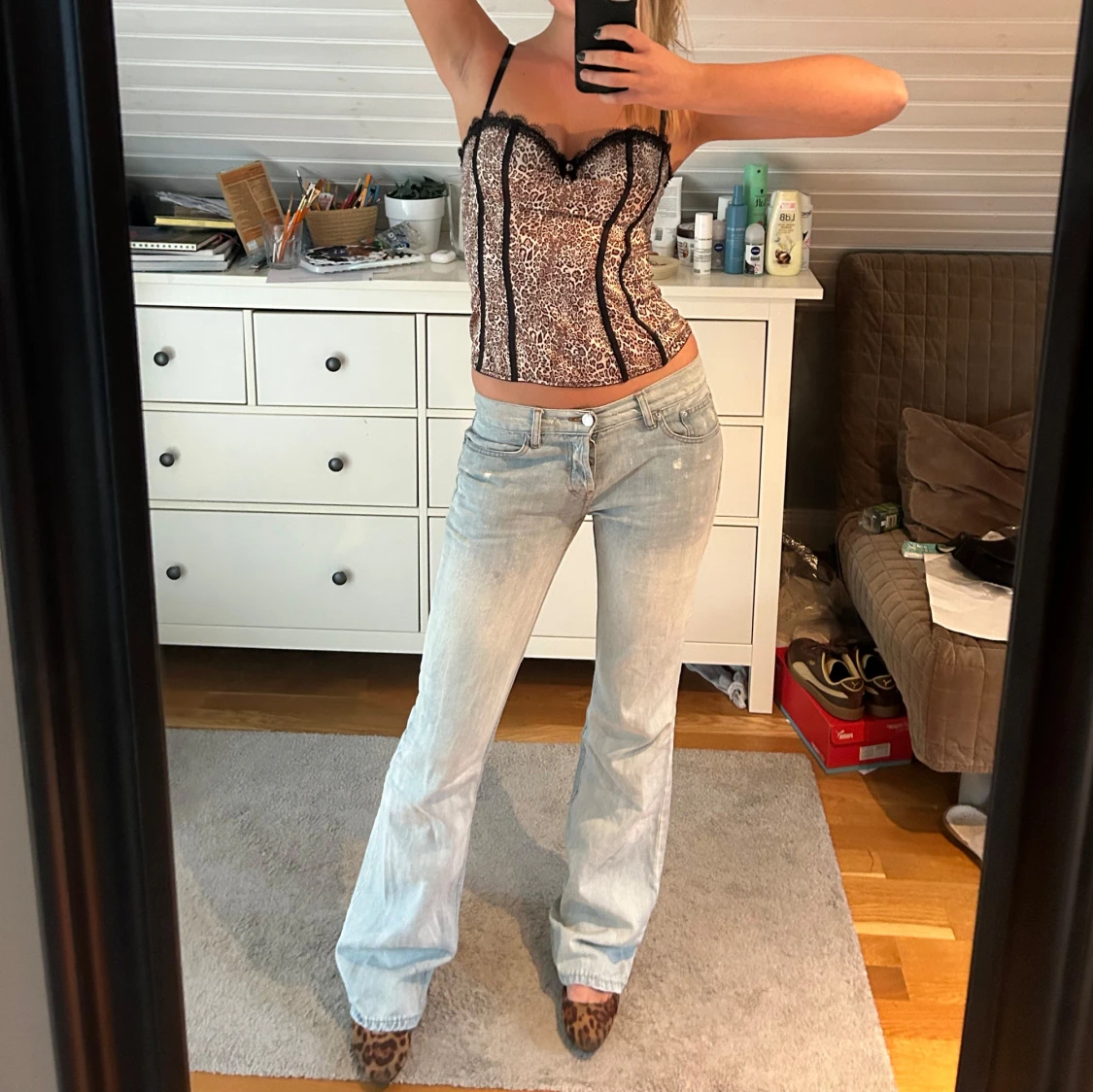 Leopardprint korsett 