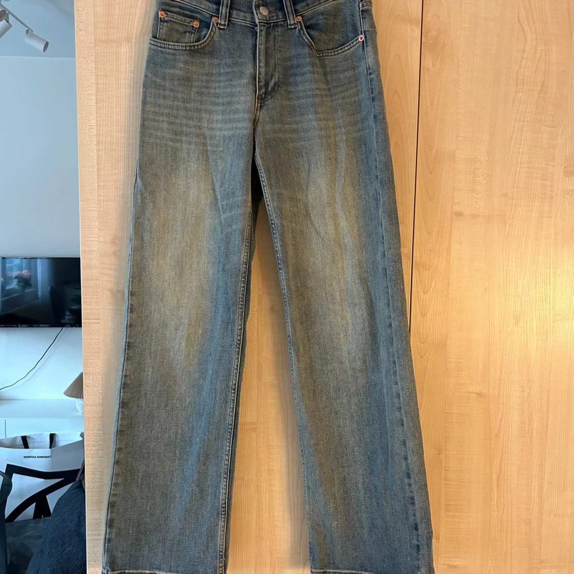 Blå jeans, straight leg, storlek 34 - 91