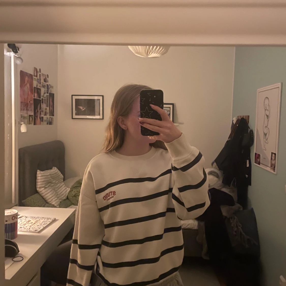 Vit och svart randig tröja från H&M