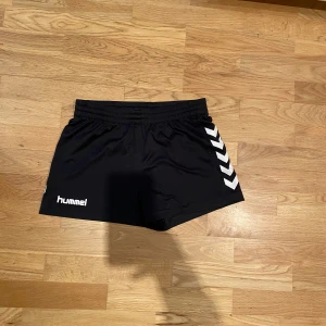 Svarta träningsshorts från Hummel - Säljer ett par svarta träningsshorts från Hummel som är för små. Har använt som handbollsshorts ett tag. Väldigt bra skick. Skriv privat för mått. 🙌🏼