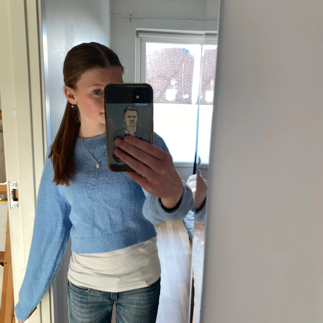 croppad stickad tröja - 90