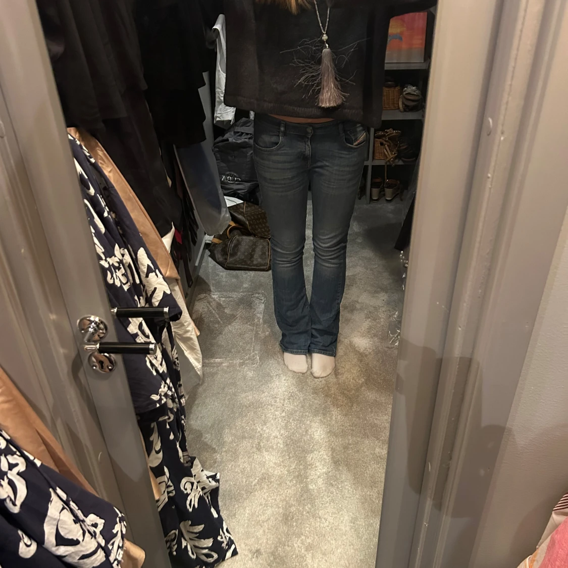 Blå bootcut jeans - 2