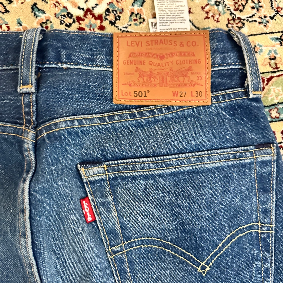 Levis 501 jeans i blå denim - 2