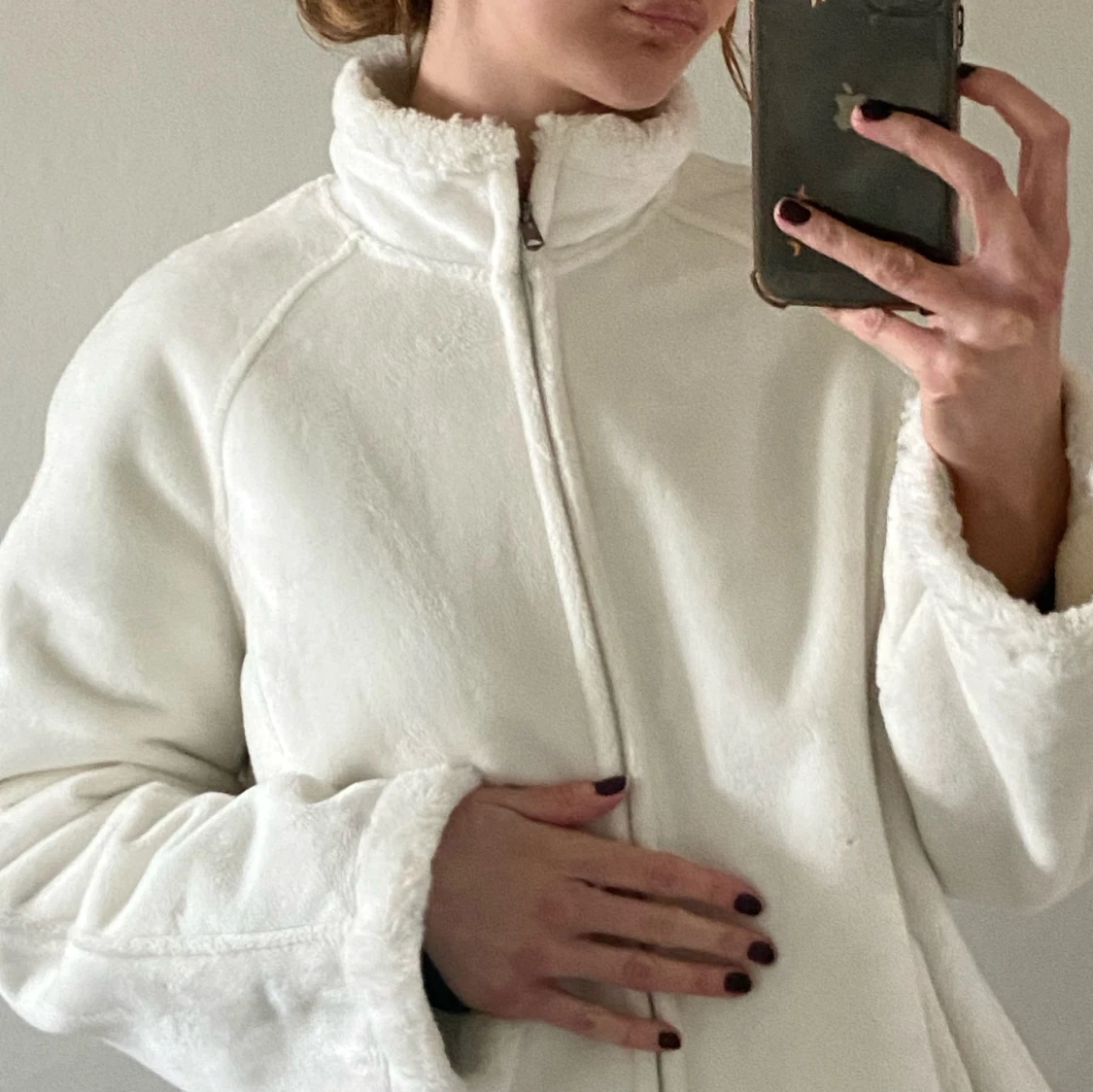 Vit fleecejacka från Green Tea