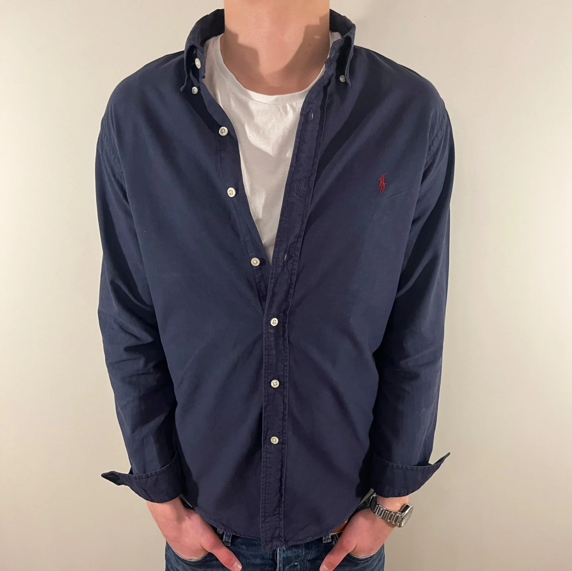 Mörkblå Ralph Lauren skjorta