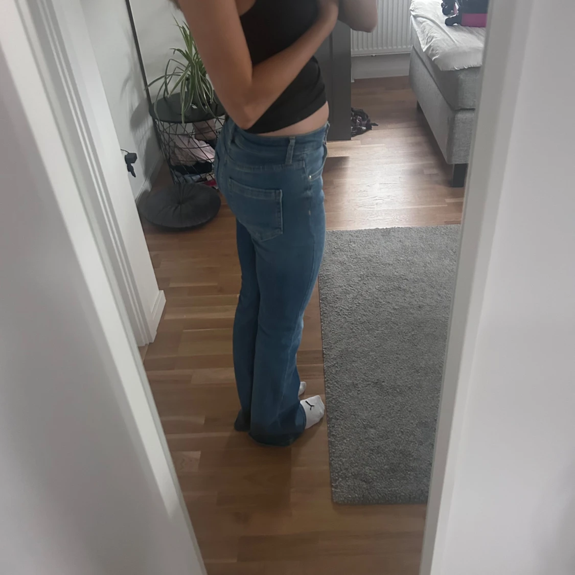 Blås bootcut jeans  - 90