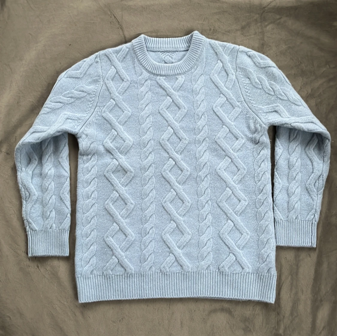 Ljusblå Cable-knit 100 % kaschmir