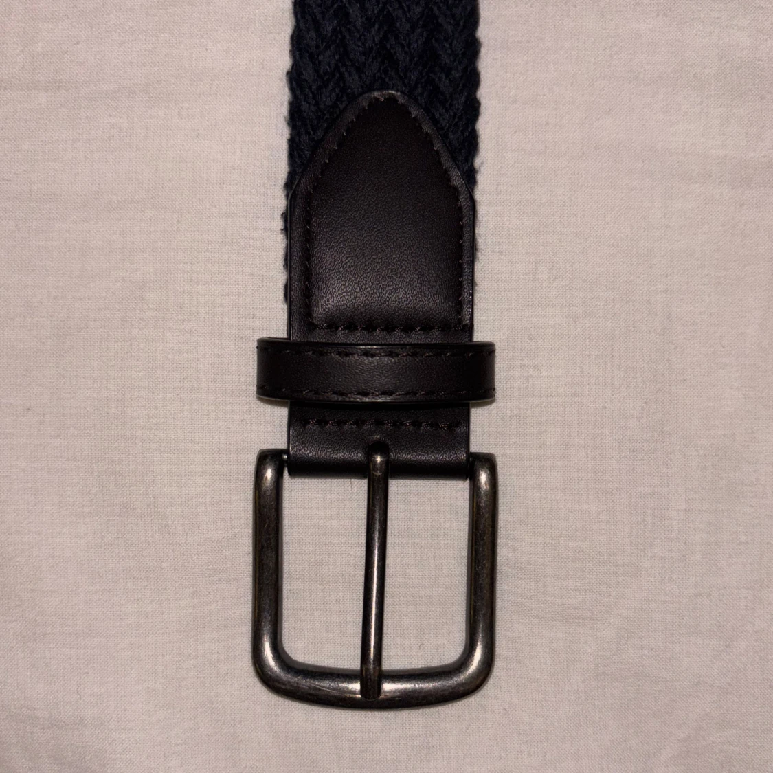 Marinblått flätat bälte - 1