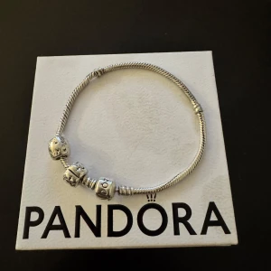 Silverarmband med berlocker från Pandora - Säljer ett snyggt silverarmband från Pandora med flera berlocker.