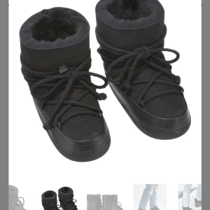 Svarta inukii skor med snörning - Snygga svarta vinterboots med snörning och mjukt foder. Perfekta för kalla dagar med en stilren design. De har tecken på användning men inte alls mycket! skriv privat för egna bilder!🥰🥰