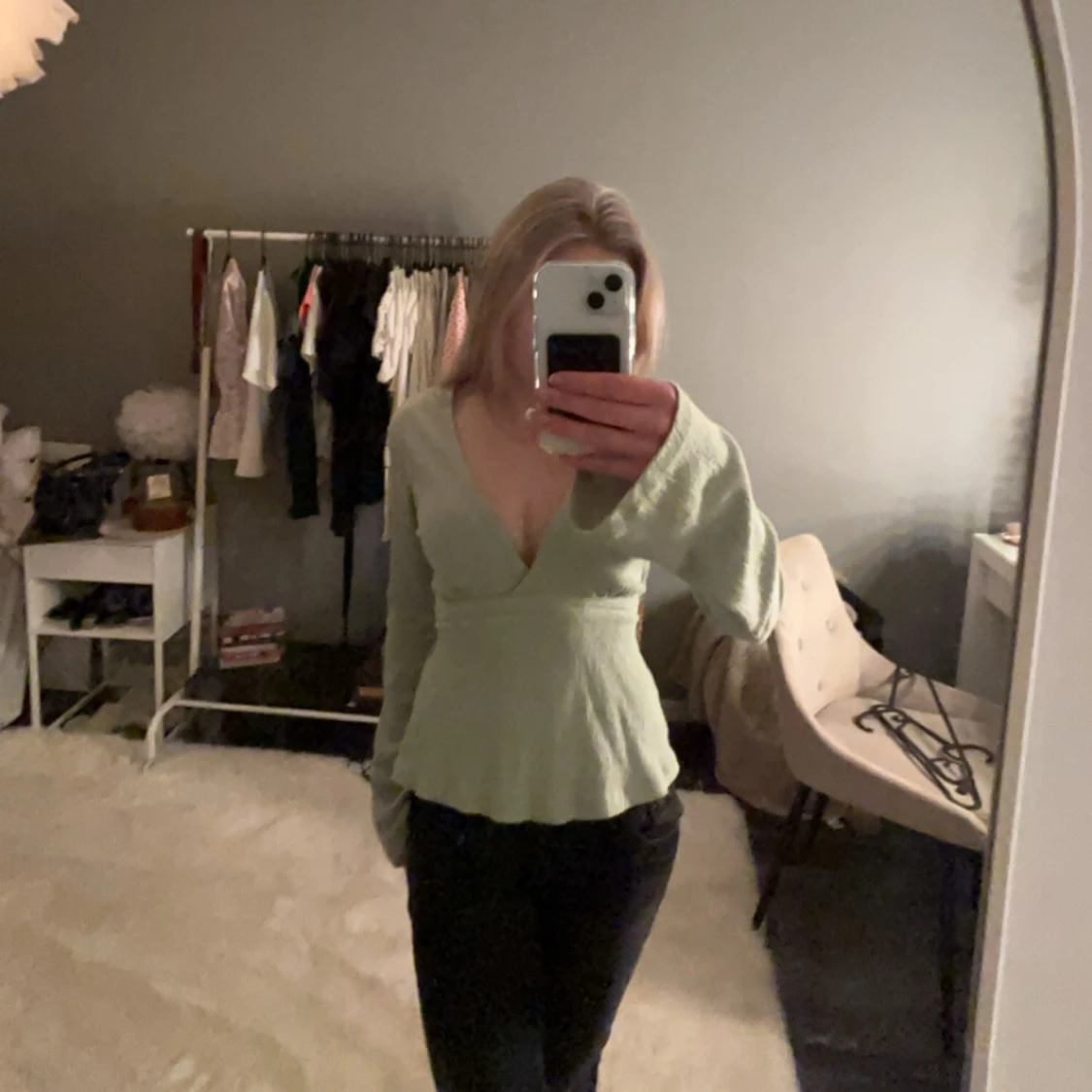 Grön topp med knytband - 1