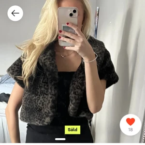 Leopardmönstrad päls bolero från star - Super snygg pälsbolero  