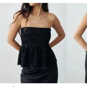 Svart topp  - Säljer denna glittriga toppen från Gina tricot. Storlek S. 