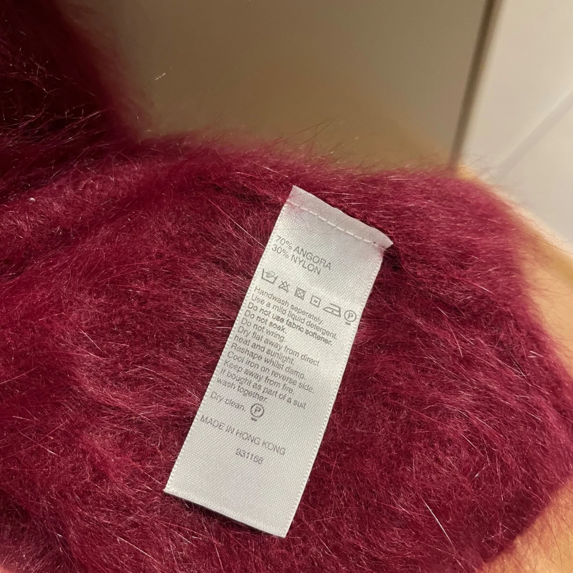 Vinröd angorakofta  - 3