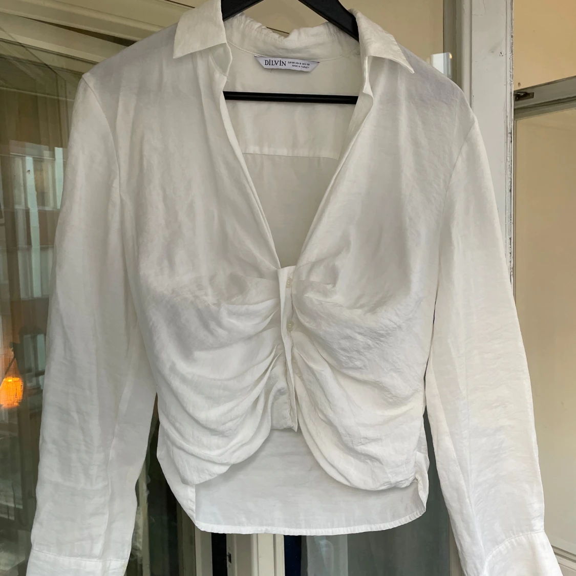 Corsett skjorta i vit linne💗