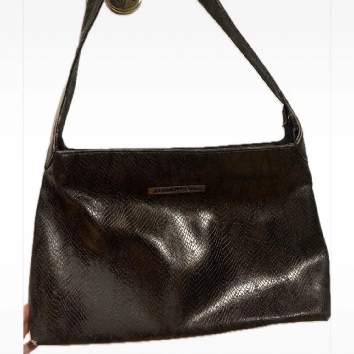 Vintage skinn liknande vintage handväsk - 90