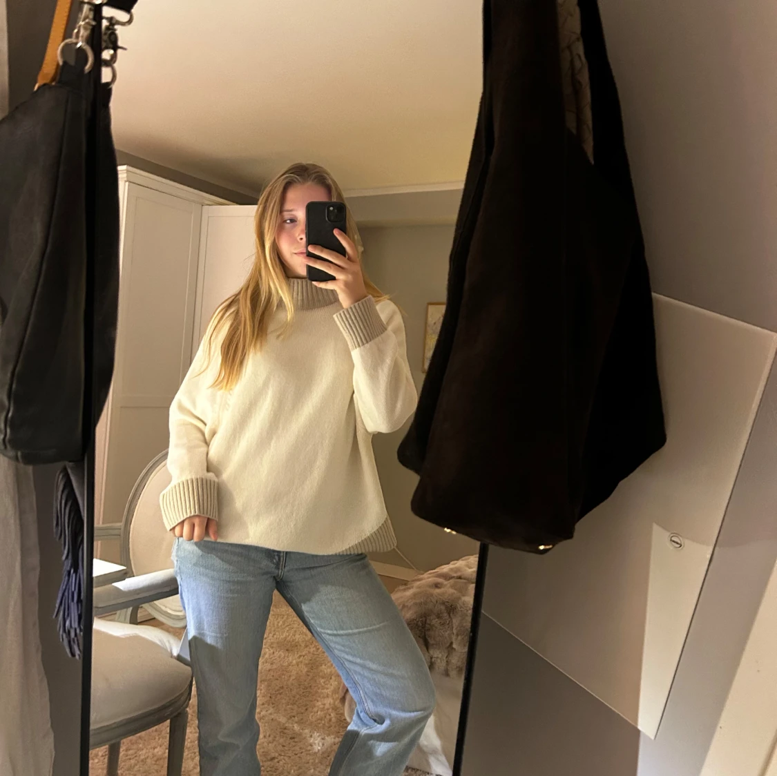 Vit oversized polotröja - 91