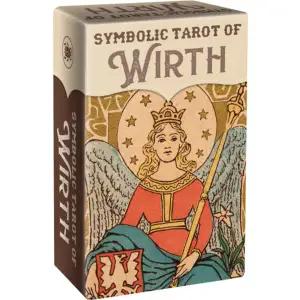 Our best seller Symbolic Tarot of Wirth, now available in the pocket version.Lo Scarabeo's line of pocket editions of the great publishing successes continues with the Mini version of the Symbolic Tarot of Wirth. This is the deck designed by Oswald Wirth, occultist, esotericist and illustrator, the last and greatest author of the French school of Tarot. Inspired by Marseilles traditions and the studies of Eliphas Lévi, Wirth's Symbolic Tarot offers an incredible layering of meanings. Numbers, geometry, colours and alchemical elements are just some of the keys used by the famous esotericist to decipher the powerful symbolic depth of each Arcane. This particular version of Wirth's famous deck is also embellished with texts by Mirko Negri and wonderful illustrations by Bruno Letizia.