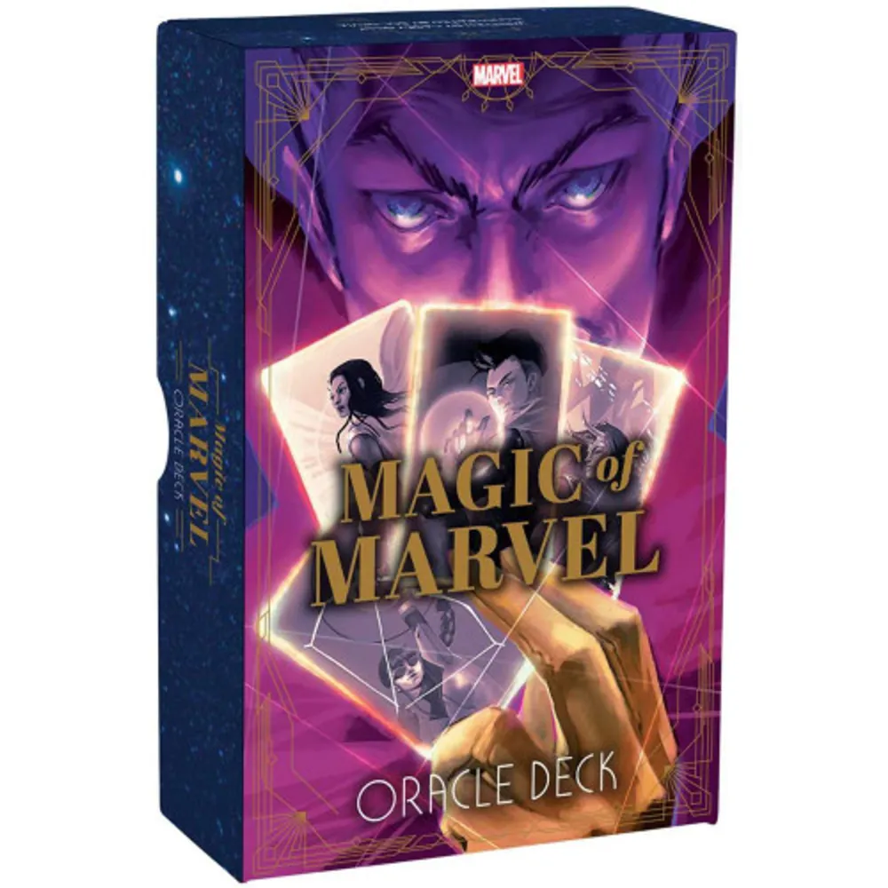 Marvel heroes Black Panther, Doctor Strange, Thor, Black Widow, and more guide you on a spiritual journey in this beautiful oracle deck and guidebook.  Experience the magic of Marvel like never before in this unique take on the traditional oracle deck. This set features pop culture favorites from the Incredible Hulk to Loki, Spider-Man, Scarlet Witch, and more in gorgeous original illustrations based on classic oracle iconography. The included guidebook explains each card’s meaning and offers simple instructions for easy readings. Packaged in a sturdy, decorative gift box, this charming oracle deck is the perfect gift for the Marvel fan or oracle enthusiast.. Böcker.