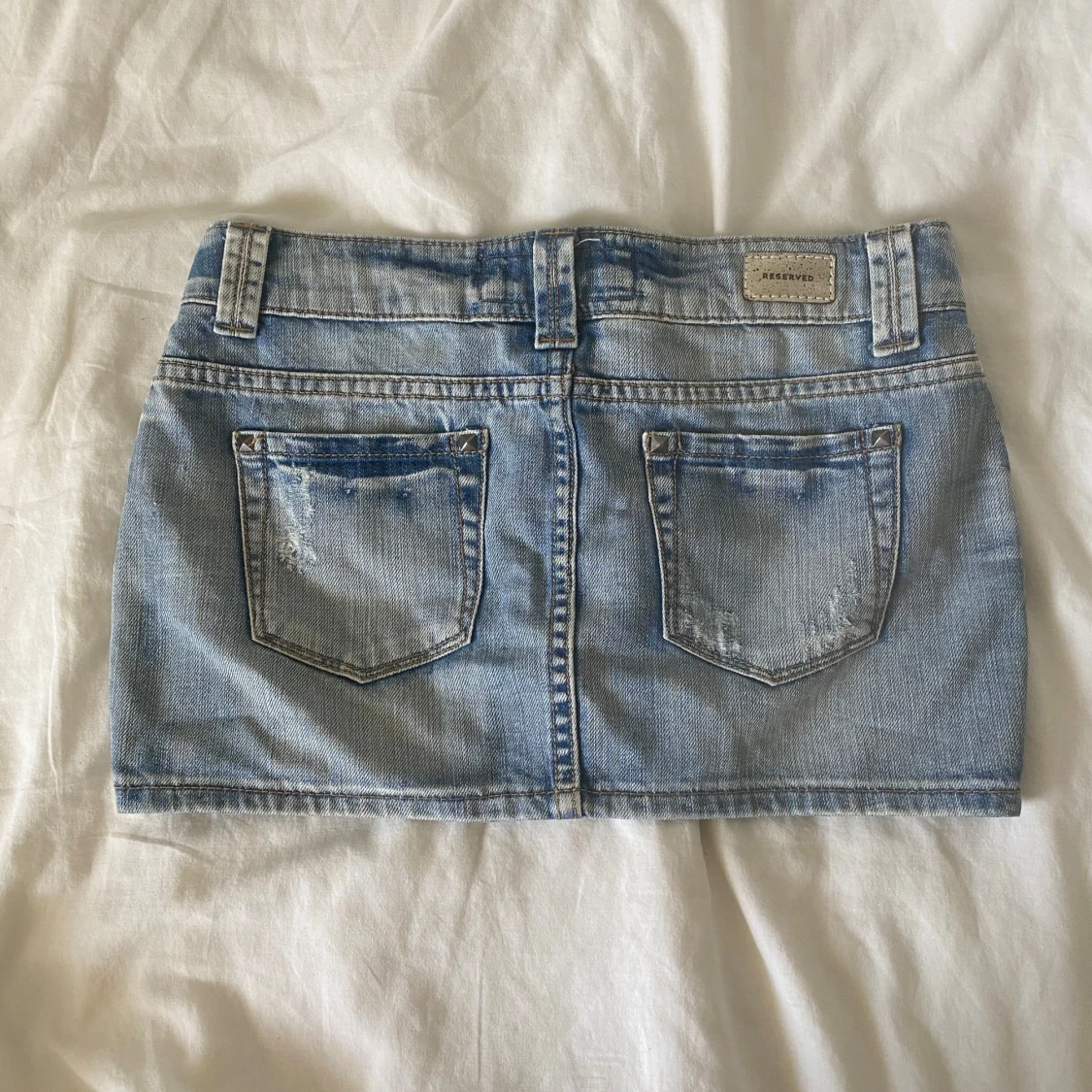 Lågmidjad minikjol denim - 90