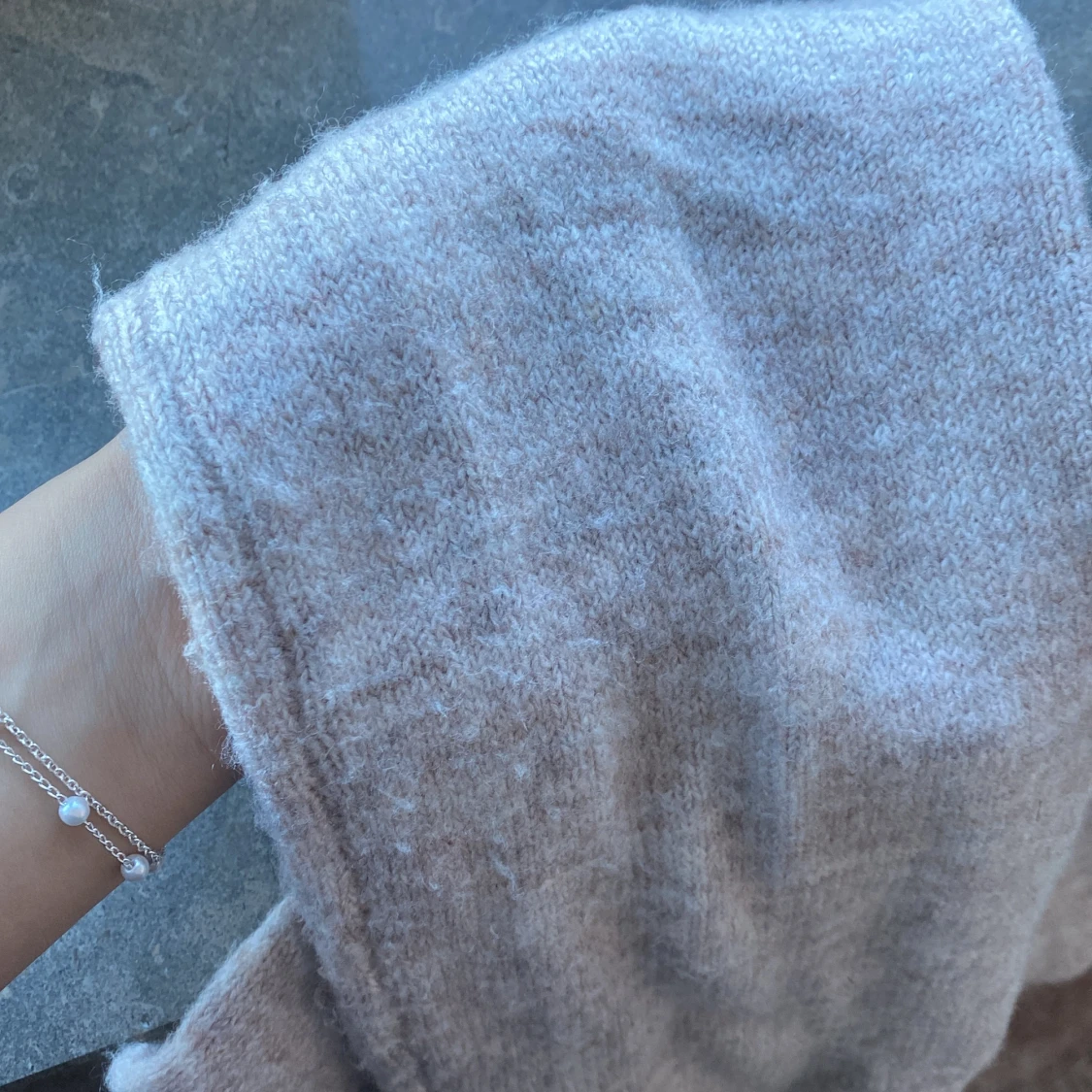 Stickad beige kofta - 91