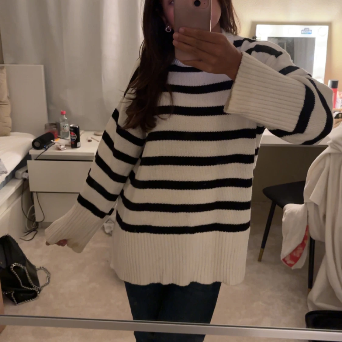 Randig stickad tröja