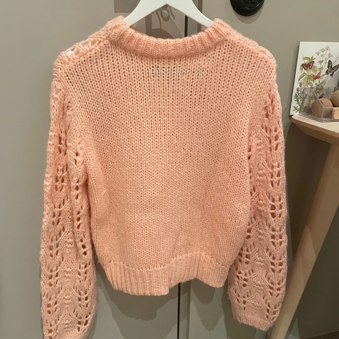 Rosa stickad tröja - 90