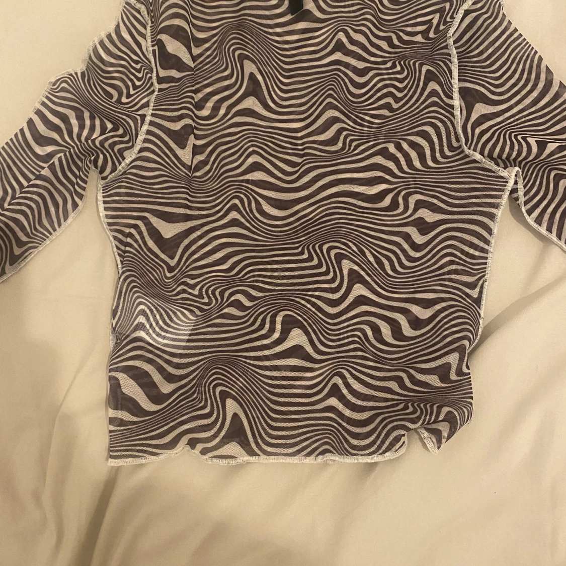 Brun och vit zebramönstrad topp - 91