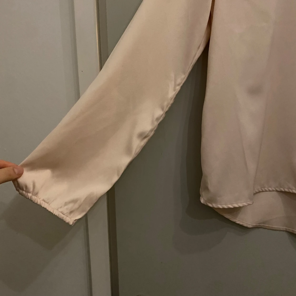 Ljusrosa långärmad blus - 90