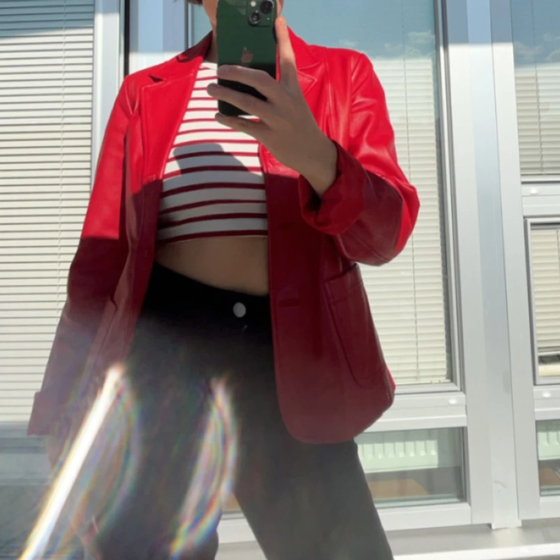 Röd skinnjacka  - 91