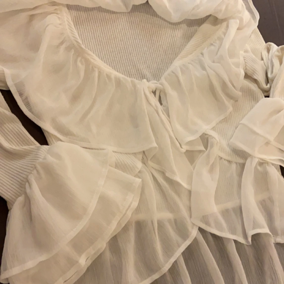 Vit tröja/kofta - 90