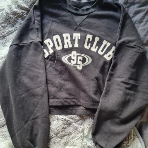 Cropped Sweatshirt - Mörkgrå sweatshirt från GinaTricot. Väldigt bra skick utan några fel.