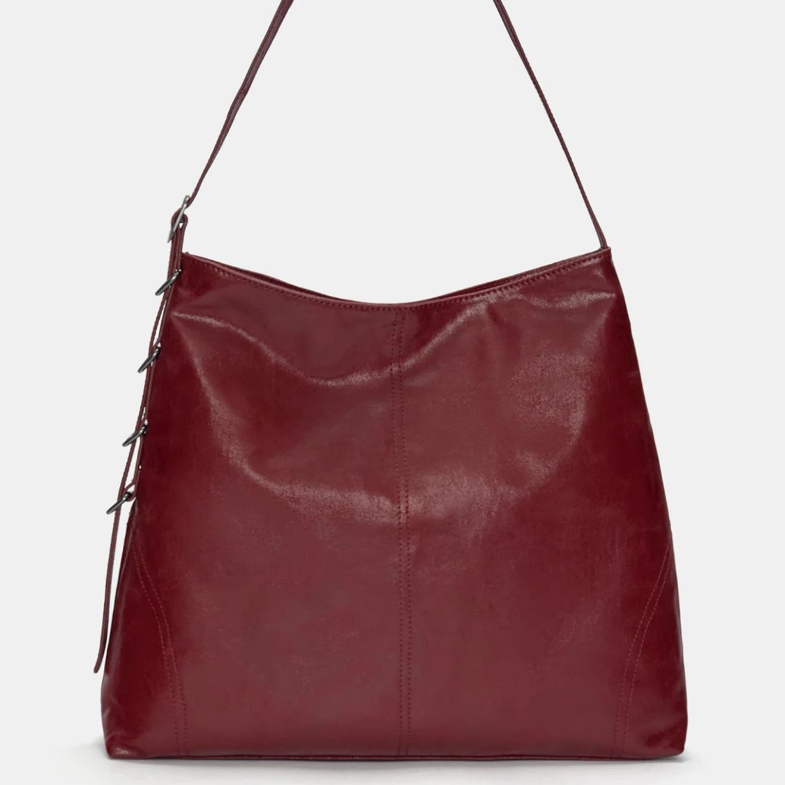Röd axelväska i skinn - 90