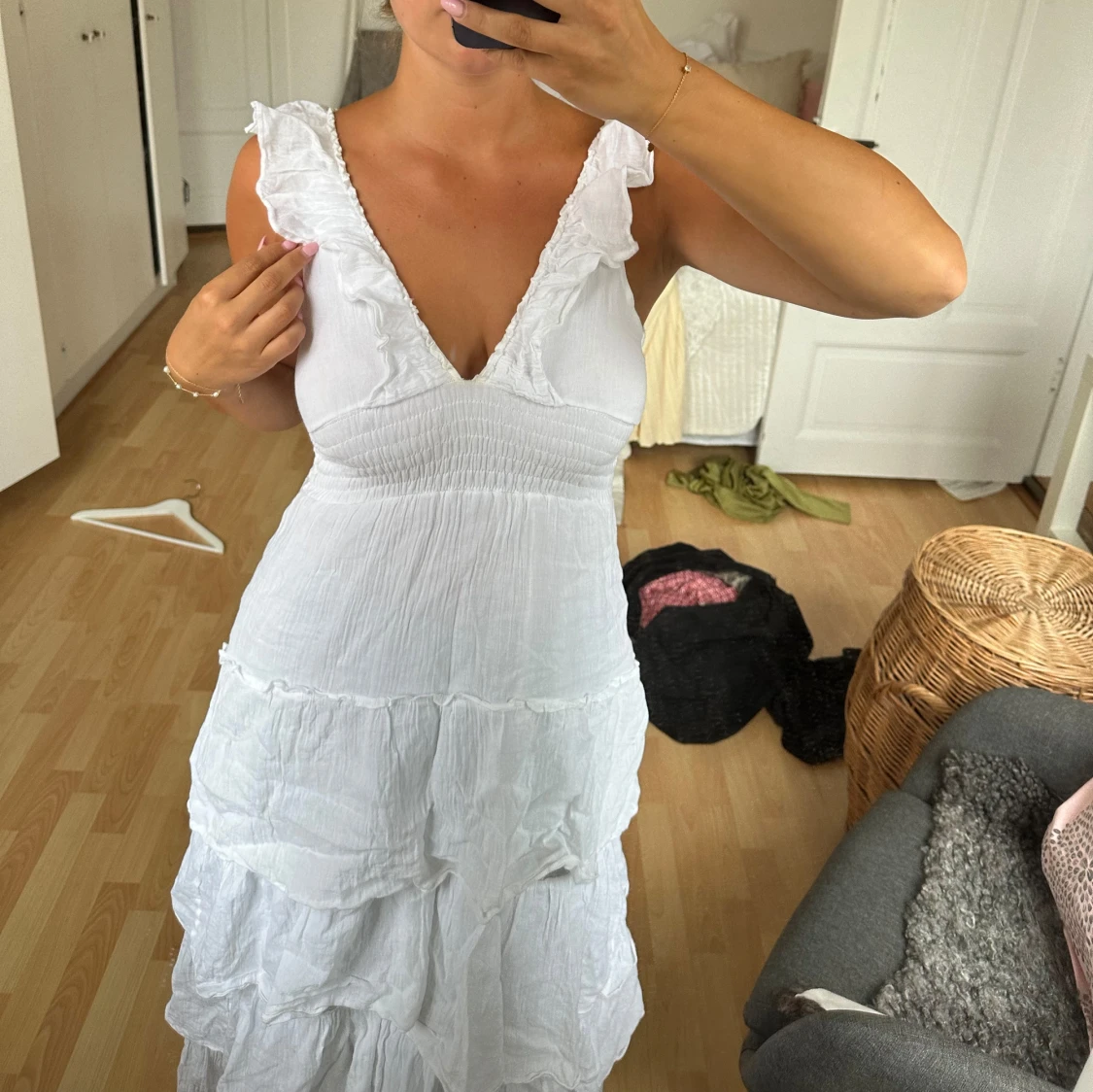 Vit maxiklänning - 90