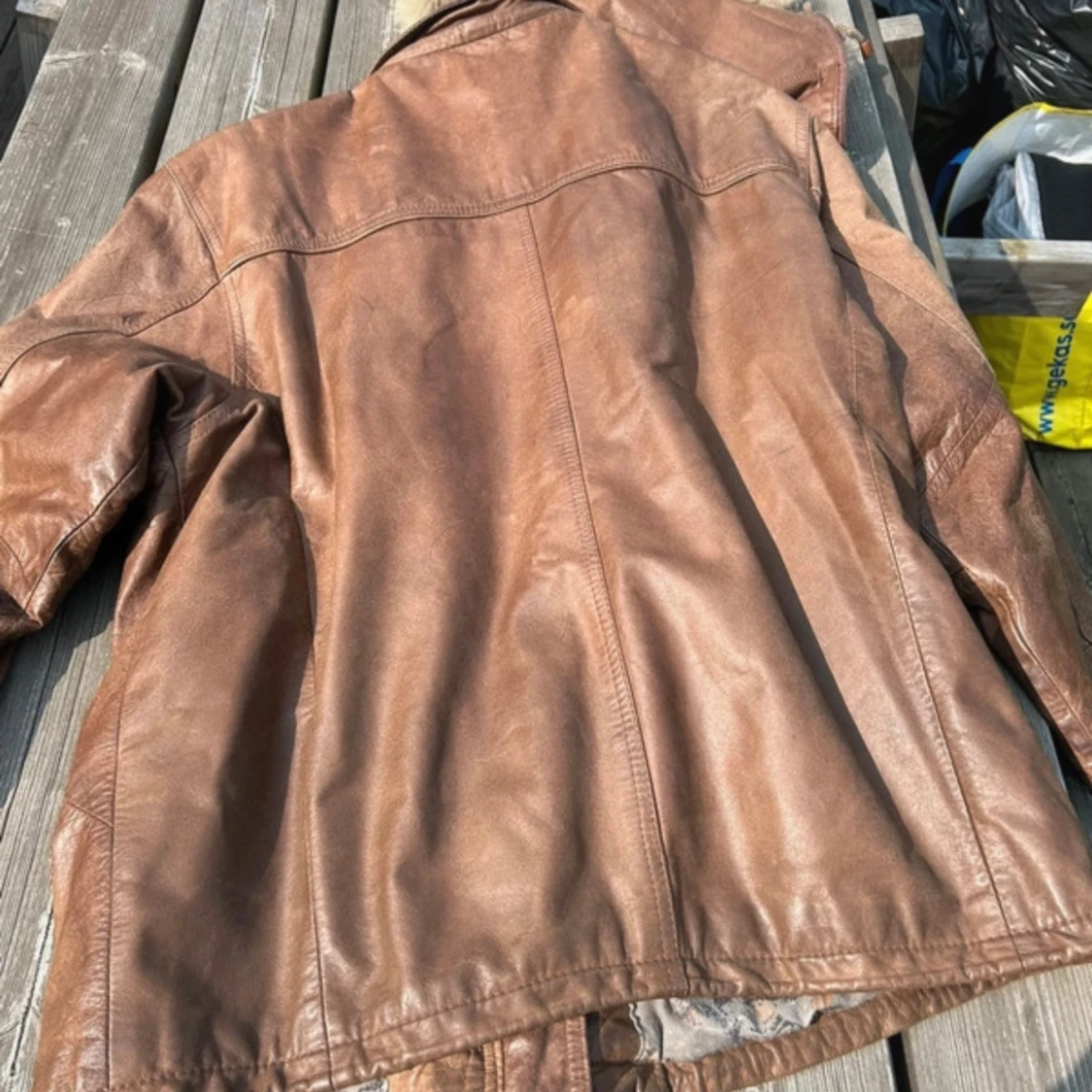 Brun läderjacka - 91