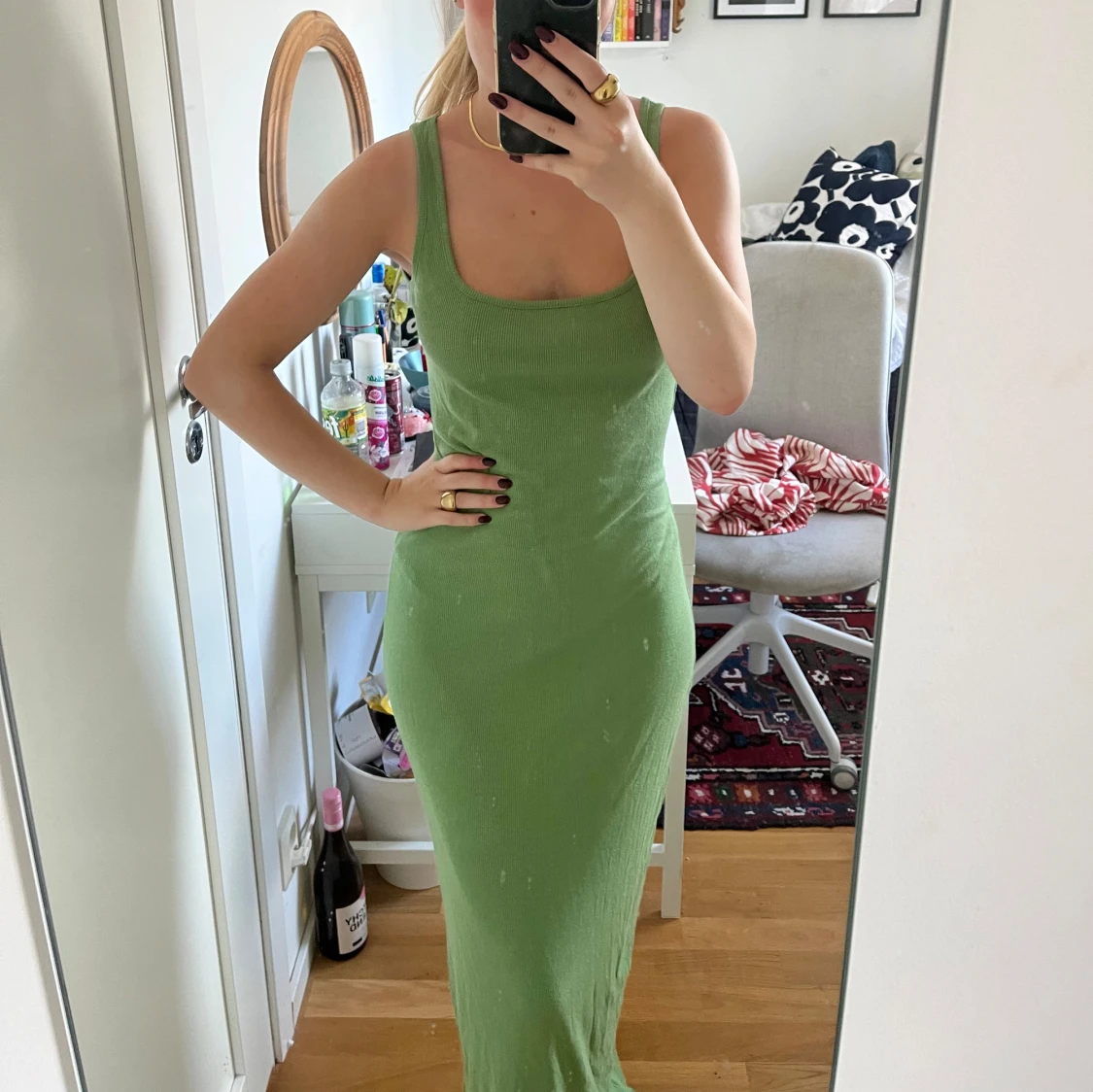 Grön långklänning 