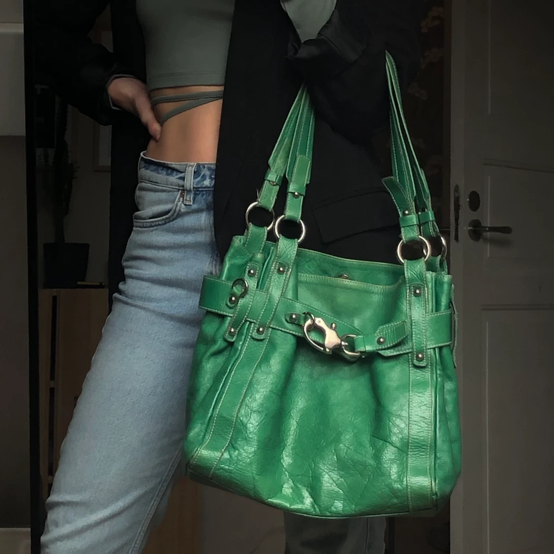 Axelväska i Nappaskinn