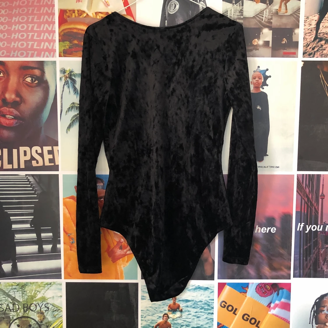 Svart sammetsbody  - 90