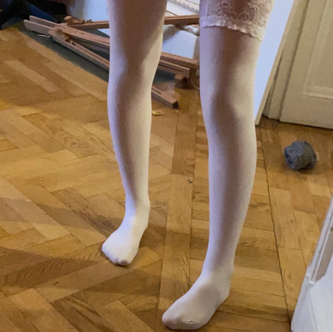 Höga strumpor med spets - 90