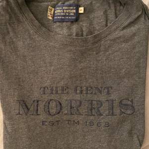 Säljer en jättefin Morris t-shirt! Den är i jättefint skick förutom att det är ett jättelitet hål längst ner på tröjan vid de lilla märket (kolla bild 3) detta är inget som syns eller läggs märkte till☺️ 