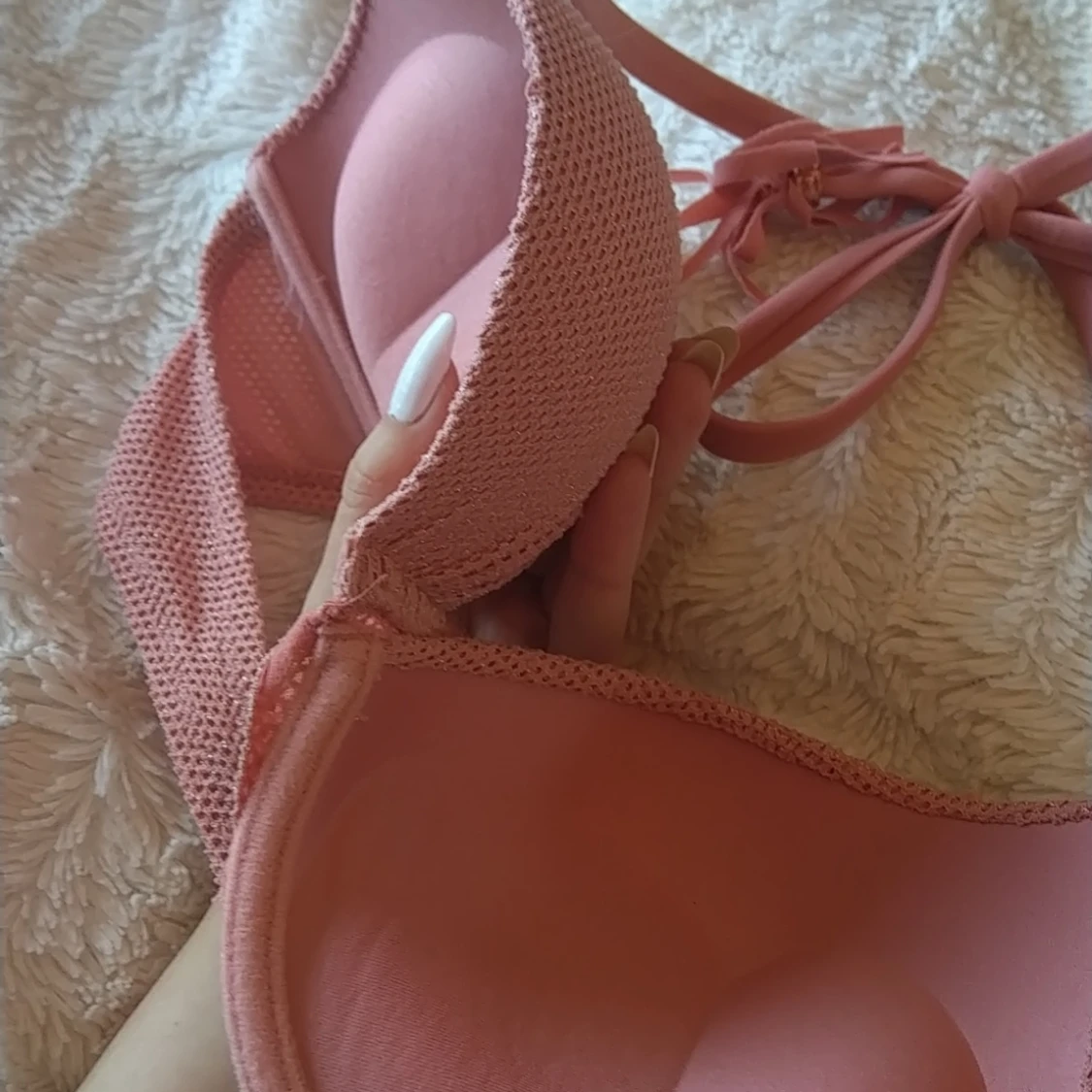 Rosa glittrig bikinitopp - 91