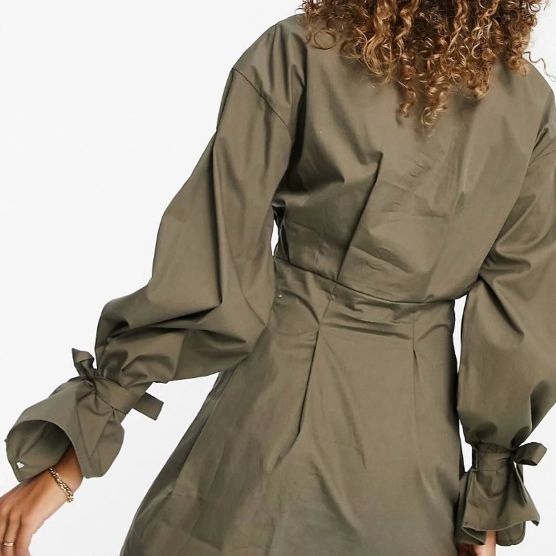 Khakifärgad skjortklänning  - 90