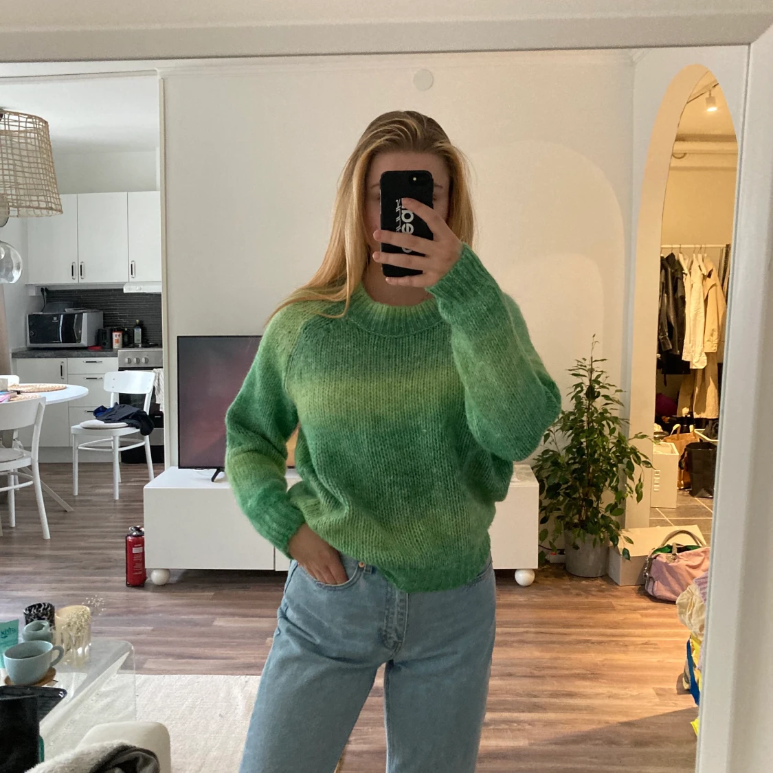 Grön stickad tröja