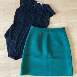 Fint kjol från Sisley - Mycket bra kjol från Sisley. Mörkgrön, använd väldigt lite. Köp endast kjol för 85sek eller hela looken med body från Promod för 150sek (se bild 1).