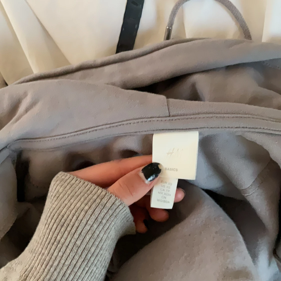 Grå zip hoodie  - 90