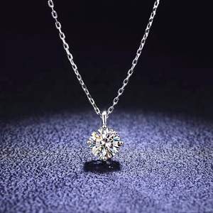 0.5 carat 925 silver moissanite necklace