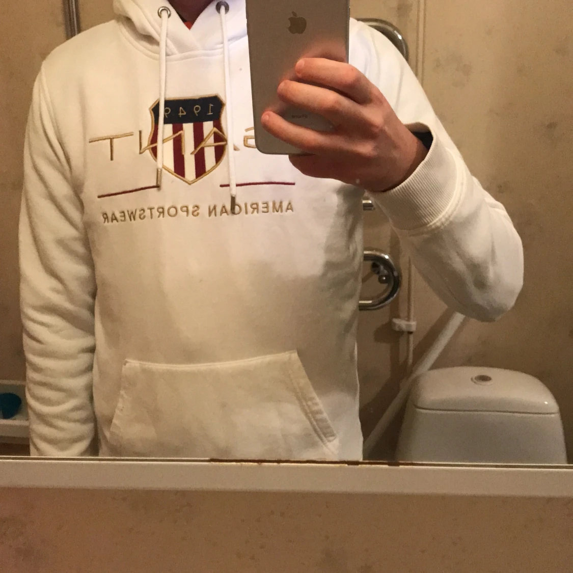 Archive shield Gant hoodie (vit)